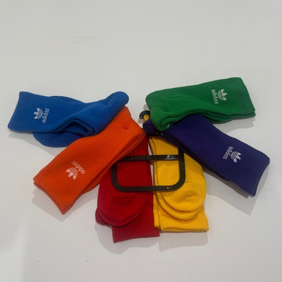 Adidas, 6 Pack Crew Socks, Multicolor - Picture 2 of 12